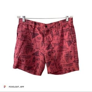 Polo Ralph Lauren Men’s Golf Shorts Coral Color Sail Boat Print Size 33